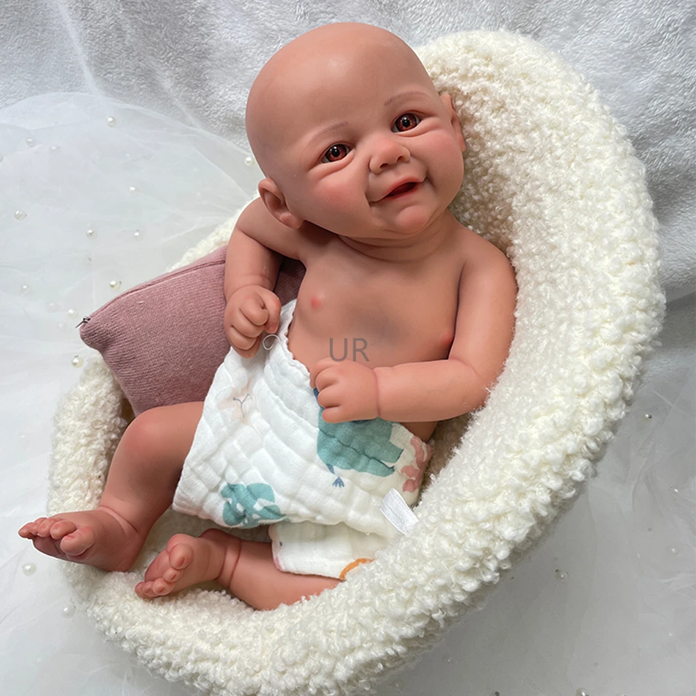 16" Cuddly Full Body Platinum Silicone Reborn Baby Girl Handmade Artist Paint Soft Washable Rebirth Doll Christmas Gift