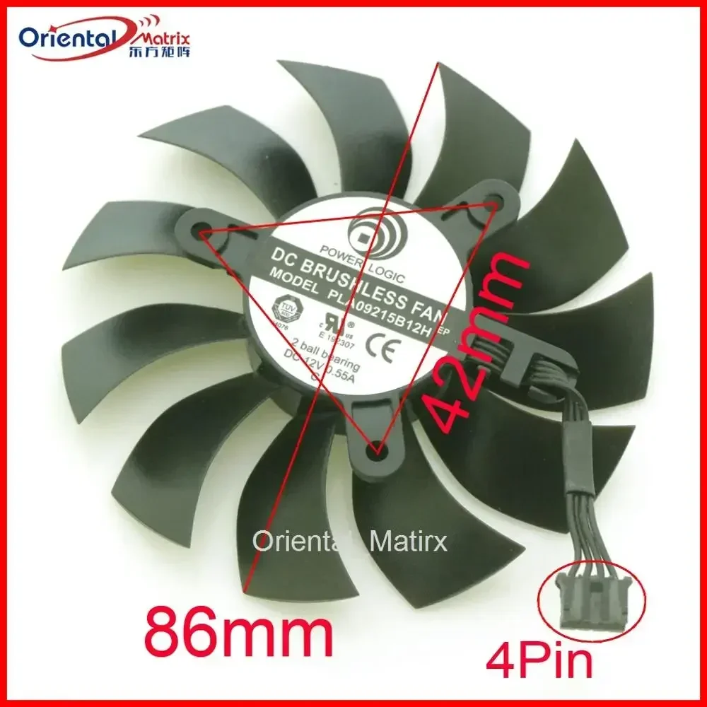 PLA09215B12H 12V 0.55A 86mm 4Pin GPU Fan For EVGA GTX1060 Graphics Card VGA Cooler Cooling Fan