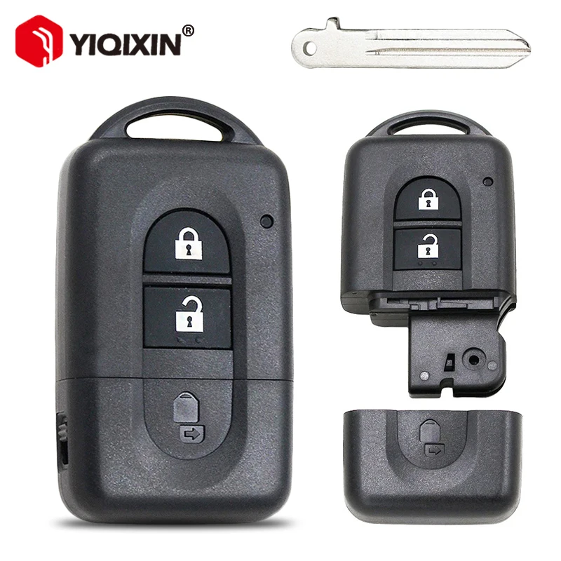 

2-кнопочный откидной смарт-чехол для дистанционного ключа автомобиля для Nissan Qashqai X-Trail Micra Note Pathfinder Juke Duke, чехол для ключа с необрезанным лезвием