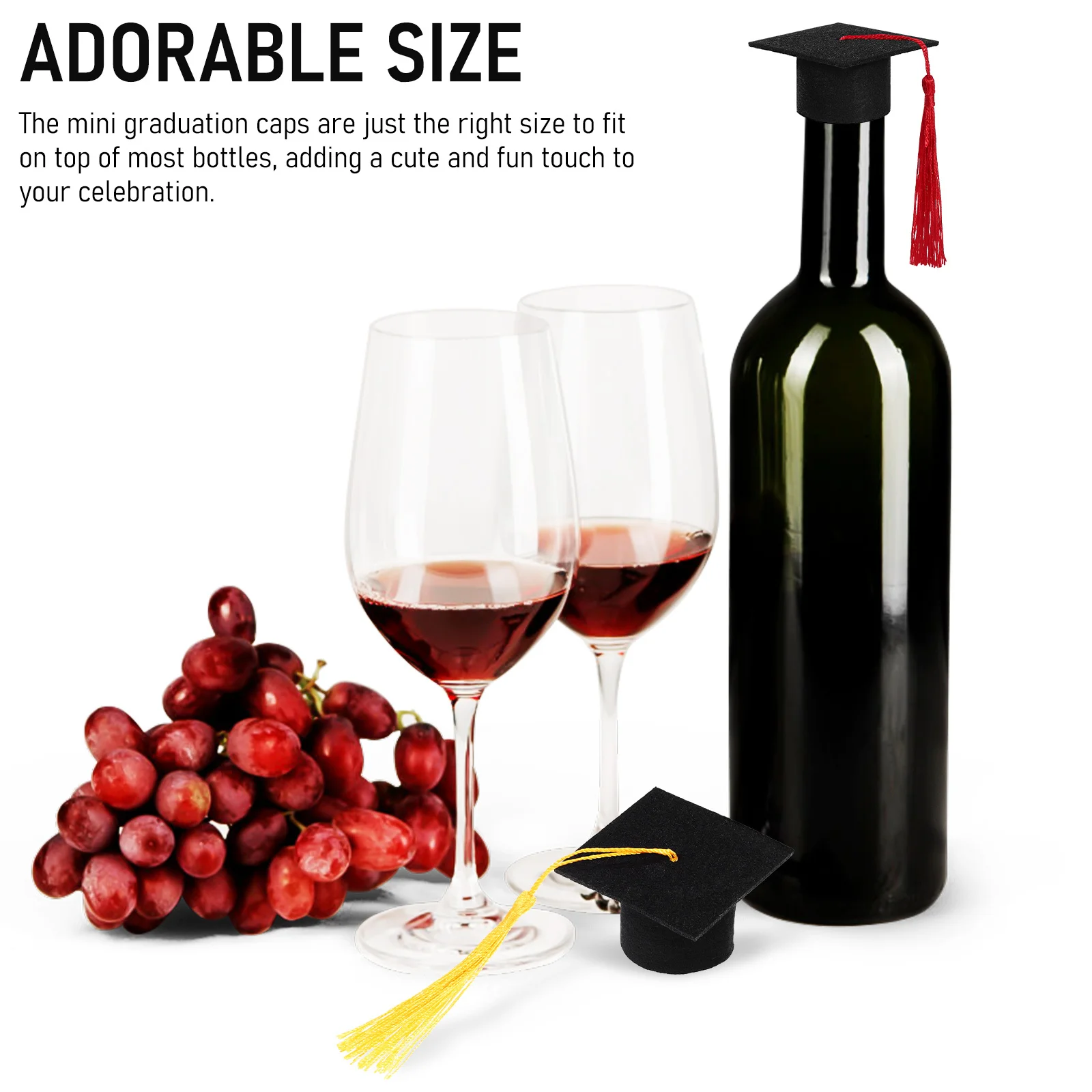 

4Pcs Mini Graduation Cap Decors Wide Application Cupcake Toppers Fabric Party Favors Decorations Mini Grad Caps