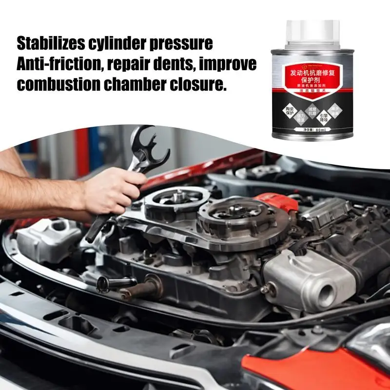 Engine Anti-Wear Agent Car Noise Reduction Agent 80ml Car Boosts Engine Performance Anti-Shaking Protector For Noise Reduction