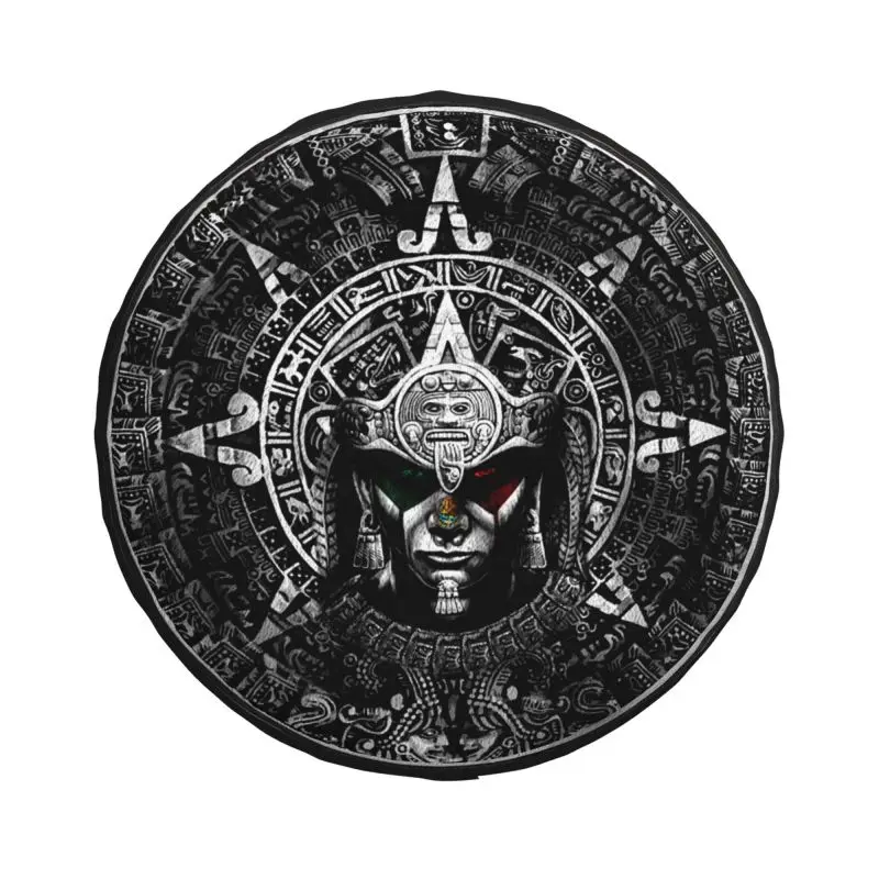 Mexico Aztec Warrior Spare Tire Cover for Mitsubishi Pajero Jeep RV SUV Camper Car Wheel Protector Covers 14