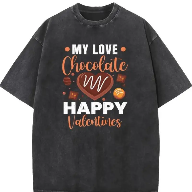 

"My Love Chocolate T-Shirt for Women | Funny Valentines Day Graphic Tee | Vintage Washed Sweetheart Gift"