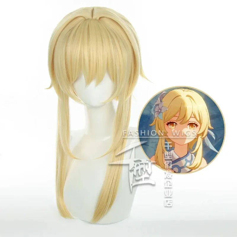 جينشين تأثير المسافر تأثيري الأثير لومين شعر مستعار أشقر تأثيري أنيمي تأثيري الباروكات مقاومة للحرارة بيروكات صناعية هالوين XSDFG