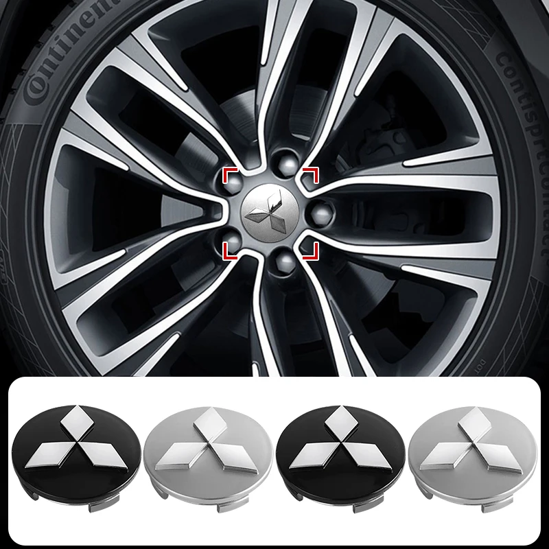 4Pcs 60mm Car Wheel Center Hub Caps Badge Accessories For Mitsubishi Lancer 7 8 I200 Pajero Montero Sport Outlander ASX Mirage