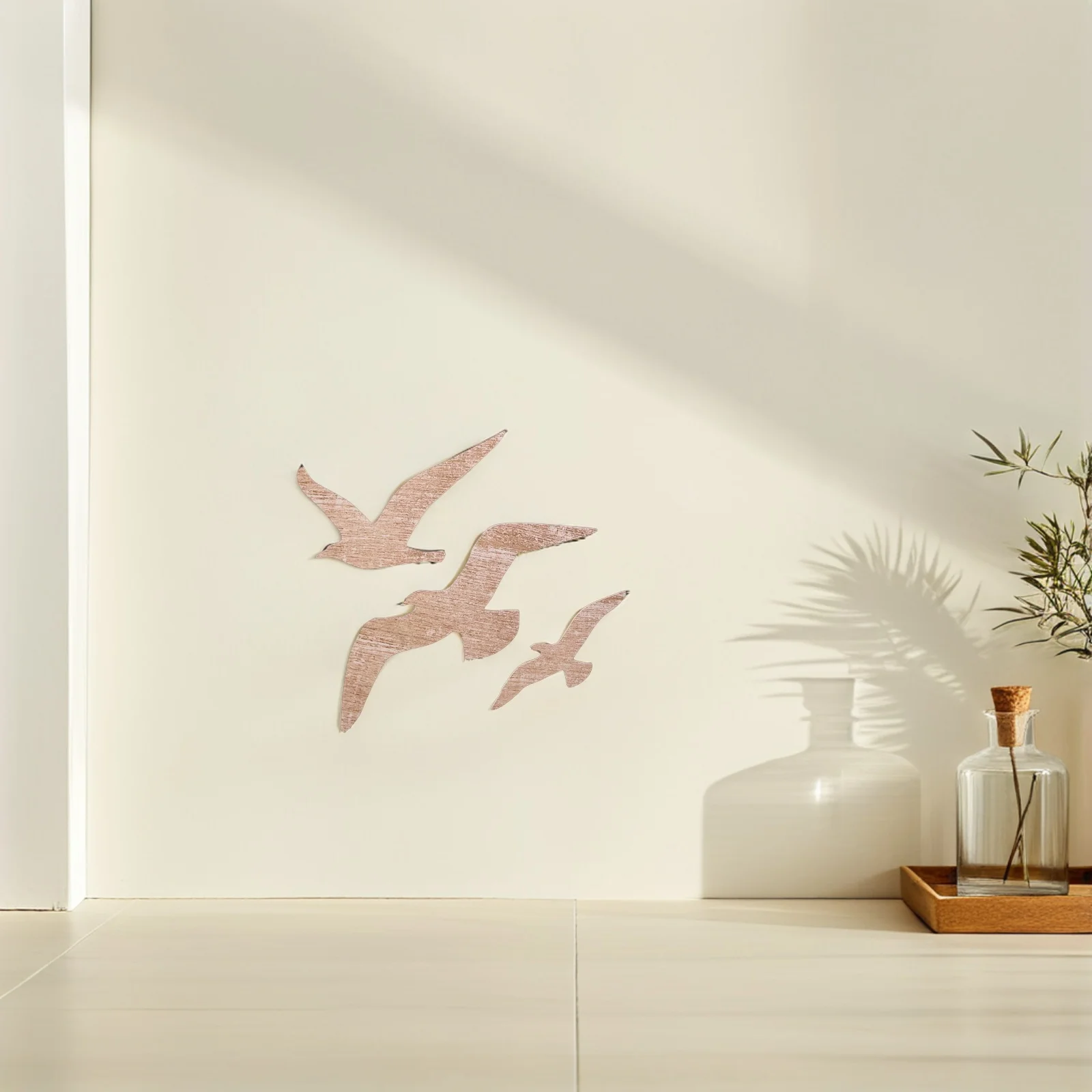 

3Pcs Flying Birds Wall Wooden Sparrow Swallow Sculptures Rustic Scandinavian Hanging Coastal Home Decor Beach House Wall
