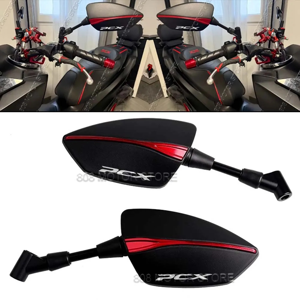 

For Honda PCX 125 150 160 Universal CNC Aluminum Tomahawk Rearview Mirrors 8mm 10mm Motorcycle Side Mirrors