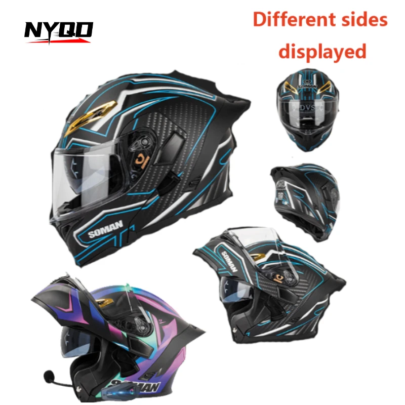

SOMAN Modular Helmet Flip Up Full Face Motorcycle DOT Approved Dual Visors for Men Women Racing 오토바이헬