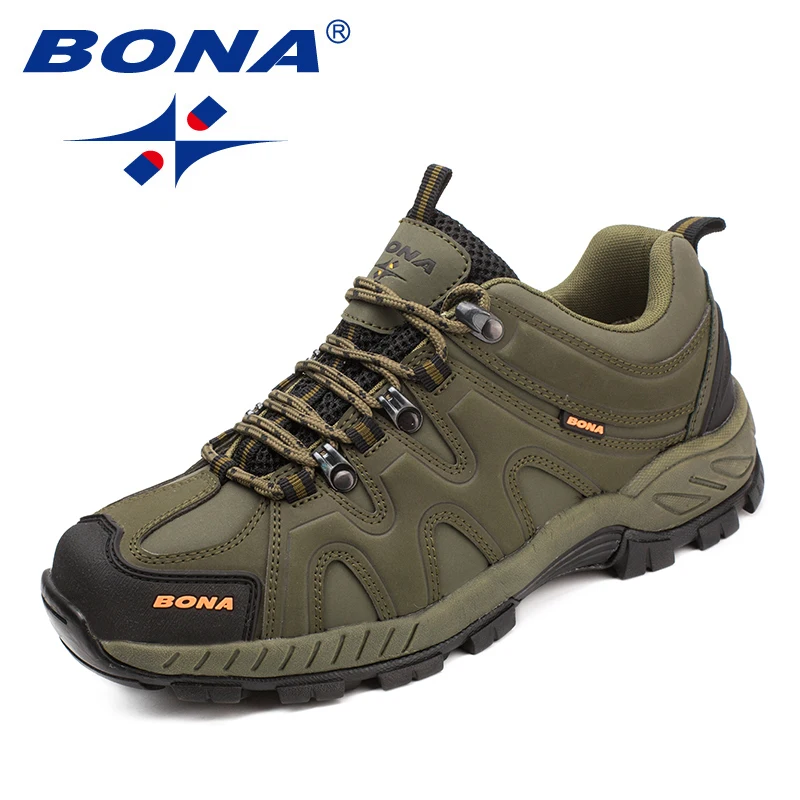 BONA New Arrival Classics Style Men Hiking Shoes Lace Up Men Sport Shoes Outdoor Jogging Trekking Sneakers