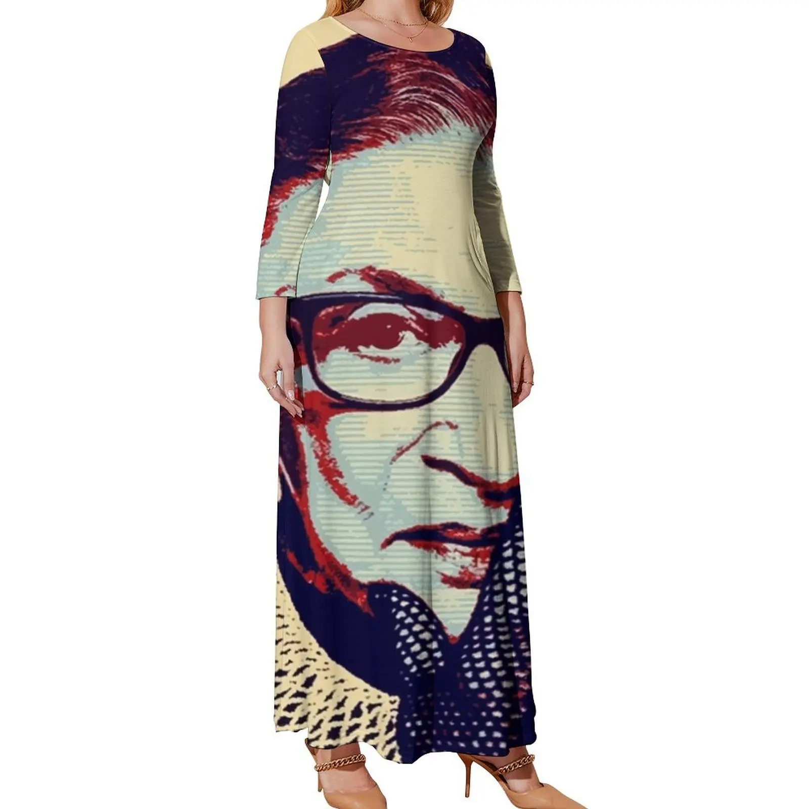 RBG-Vestido largo de manga larga para mujer, ropa de noche, 2024