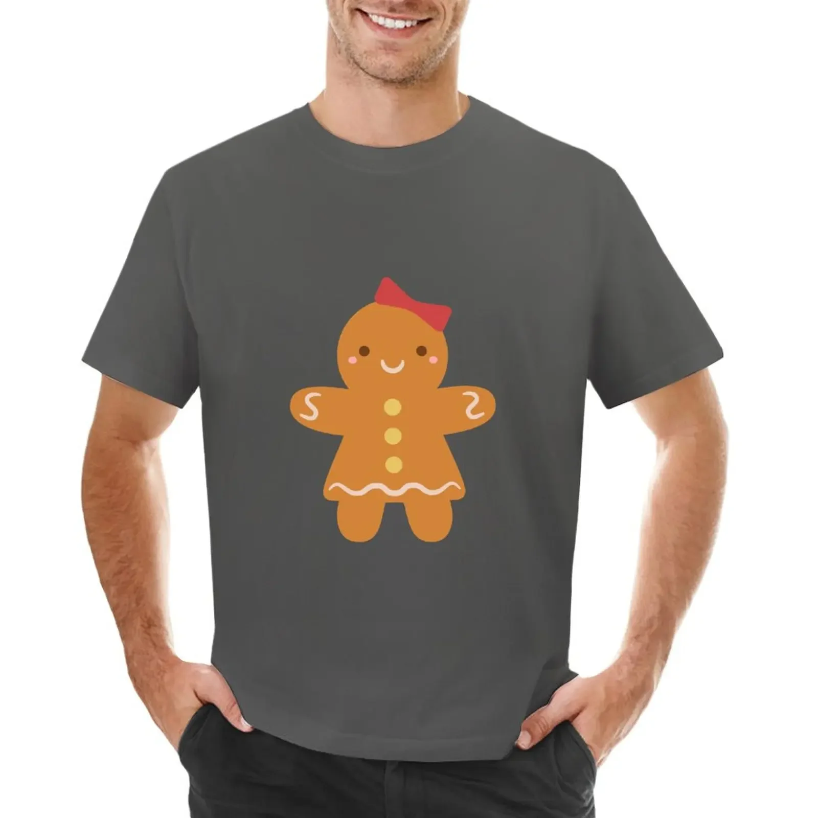 

Cute Gingerbread Woman with Bow T-shirt vintage sports fans plain t shirts men