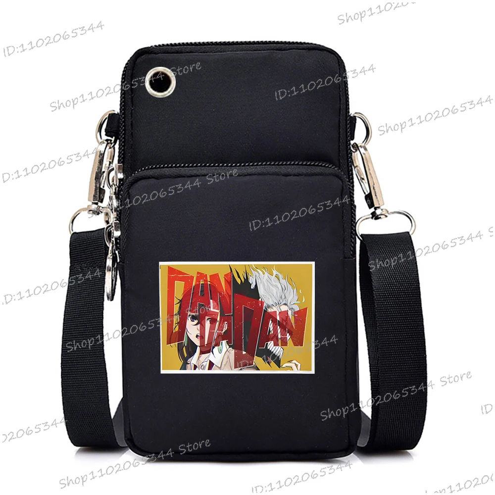 Harajuku Dandadan Anime Pattern Women Men Mini Mobile Phone Bag Coin Purse Dan Da Dan Small Crossbody Bags Teen Shoulder Bag