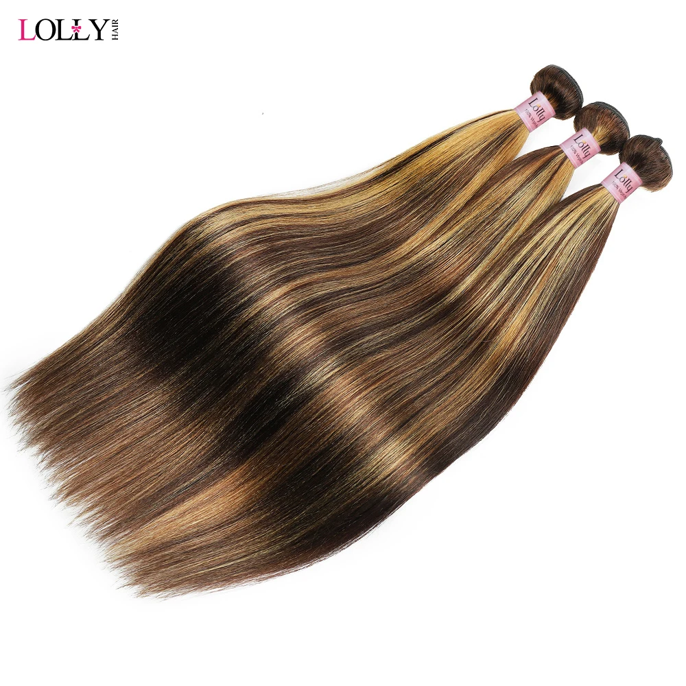 Light Yaki Straight Hair Highlight Bundles 1/3/4 Pieces Ombre Honey Blonde 10-30 Inch Brazilian Remy Hair Extension For Women