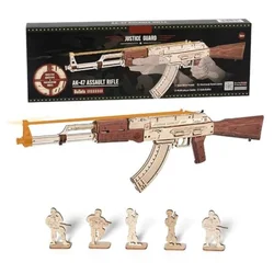 Robotime rokr 3D Puzzle AK47 Model Rubber Band Gun Model Building Kits DIY Wood Crafts Cool Toys Gifts Hobbies for Men Women