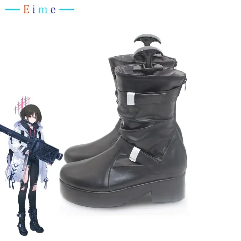 Misaki Scarpe Cosplay Gioco Blu Archivio Puntelli Cosplay Scarpe in pelle PU Stivali di Halloween Realizzati su misura