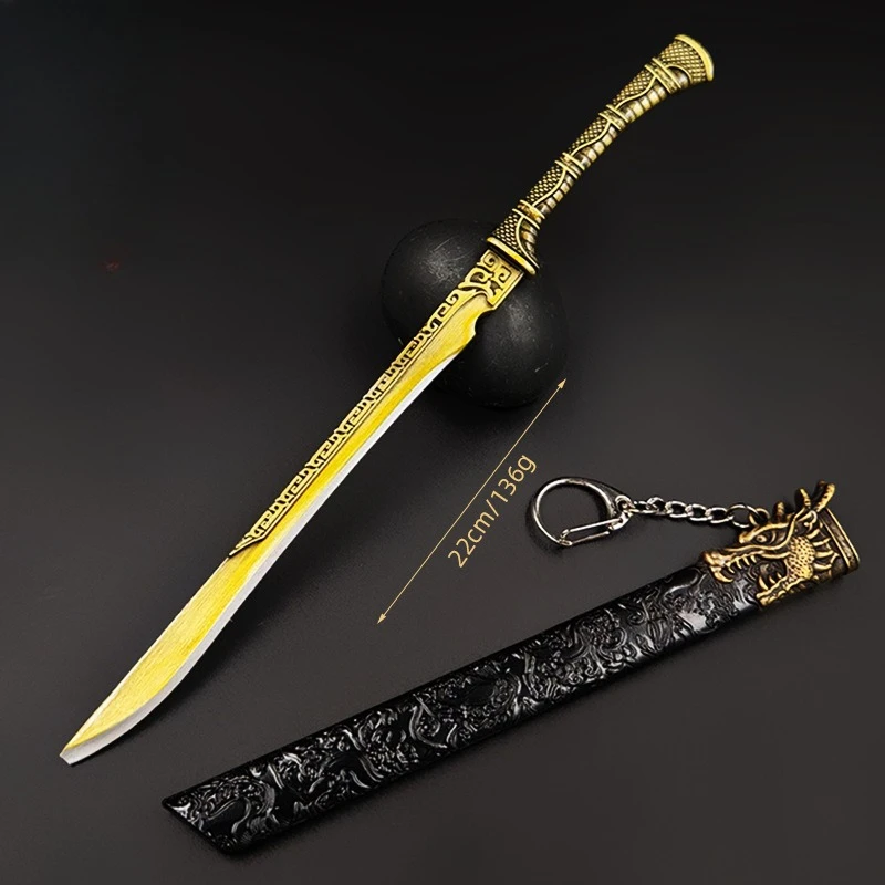 21cm Anime Game Peripheral Royal sword Toy Models Ancient Miniature Cold weapons Metal Crafts Desktop Ornament Gifts for Boys
