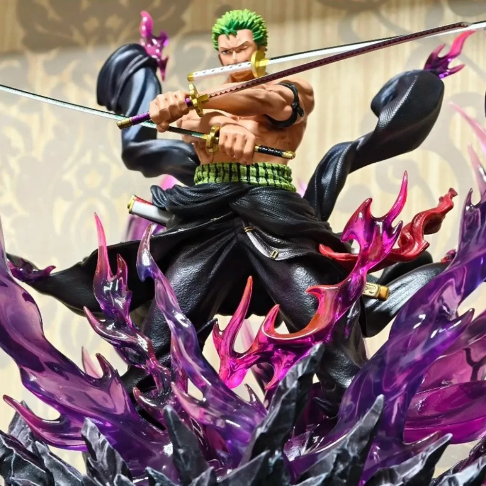 One Piece Roronoa Zoro GK Anime Figur 29 cm PVC Statische Aura Power Up Statue Sammeln Display Modell Desktop Ornament Fan Geschenke