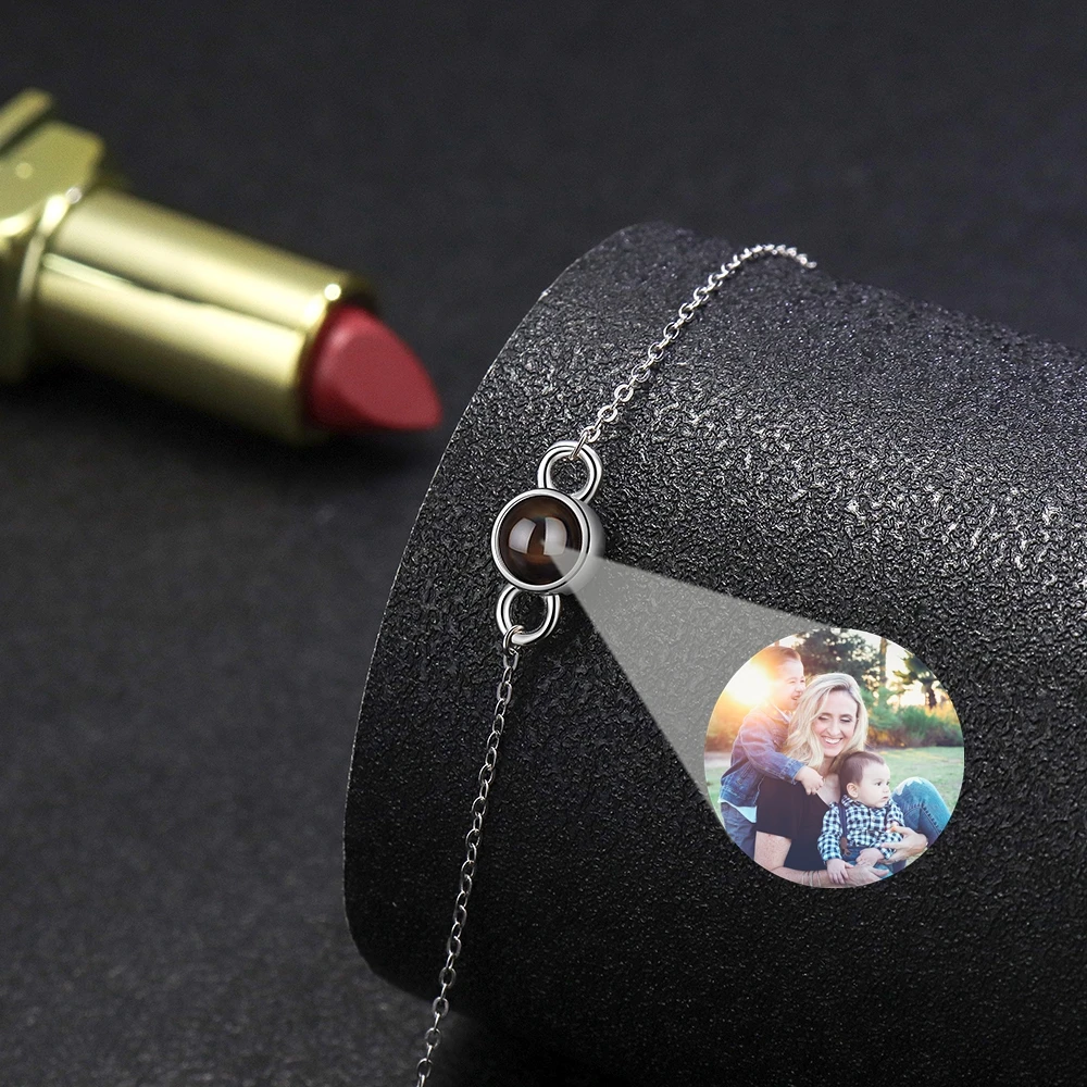 

Ювелирные изделия на заказ, проекционный фото-браслет для женщин и мужчин, круглый браслет с подвеской, браслет для подруги и влюбленных, индивидуальный подарок на день рождения