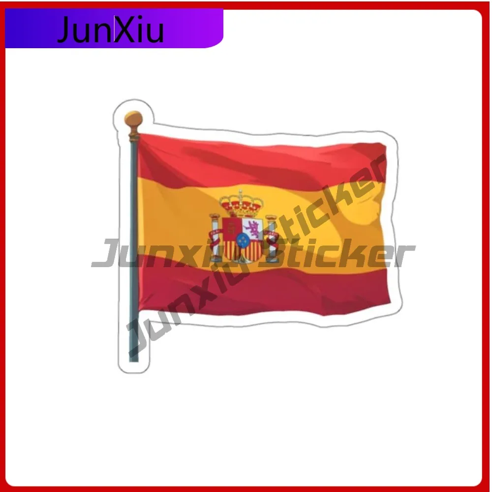 

Наклейка с флагом Испании, европейское приключение, сувенир, наклейка для путешествий, водонепроницаемые наклейки, крышка, царапины, украшение для кемпинга, автомобиля
