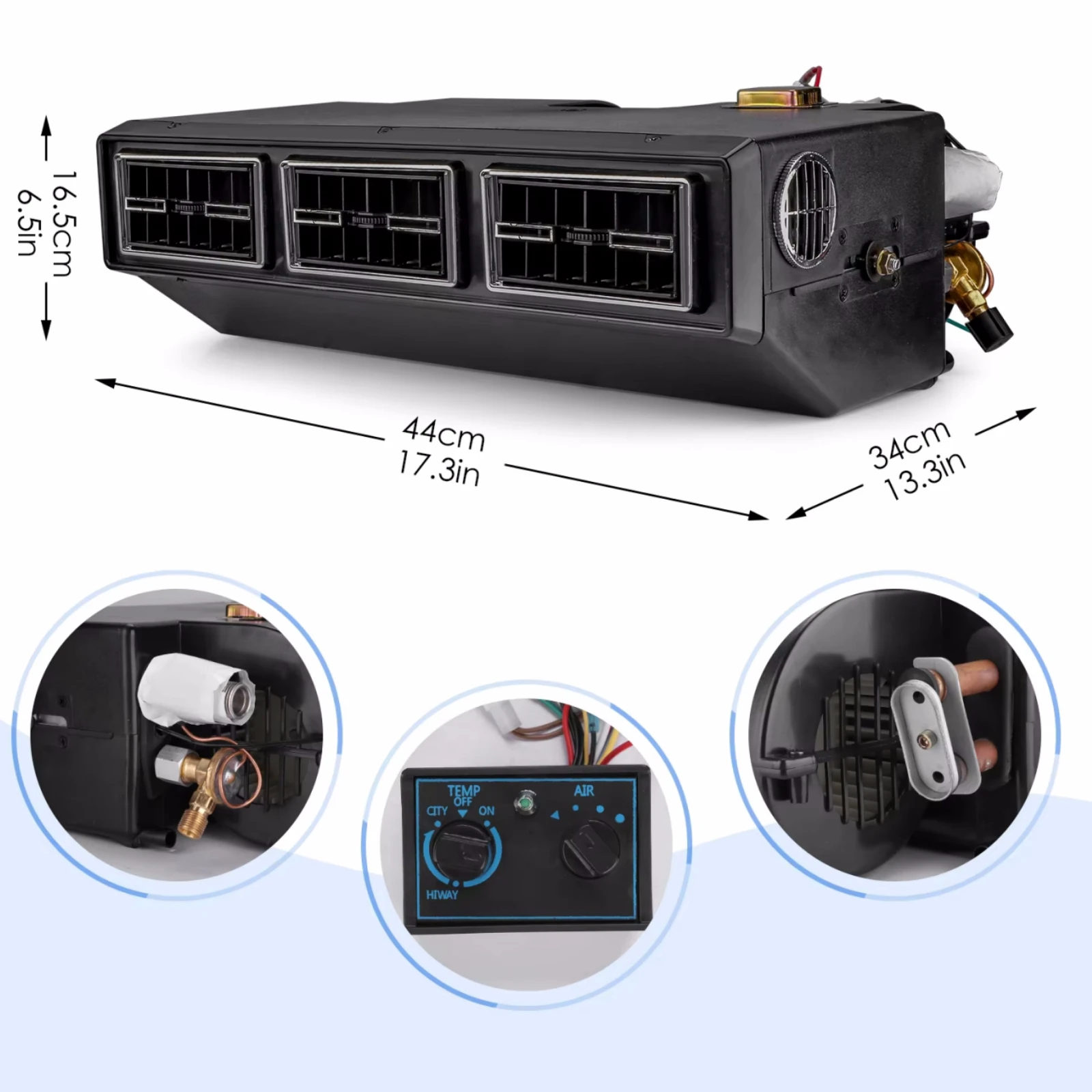 طقم تكييف هواء السيارة RV65F 12 فولت/24 فولت تيار مستمر كهربائي أ/ج، للسيارات والشاحنات الصغيرة والمركبات الزراعية والمركبات الزراعية والشاحنات والحفارات