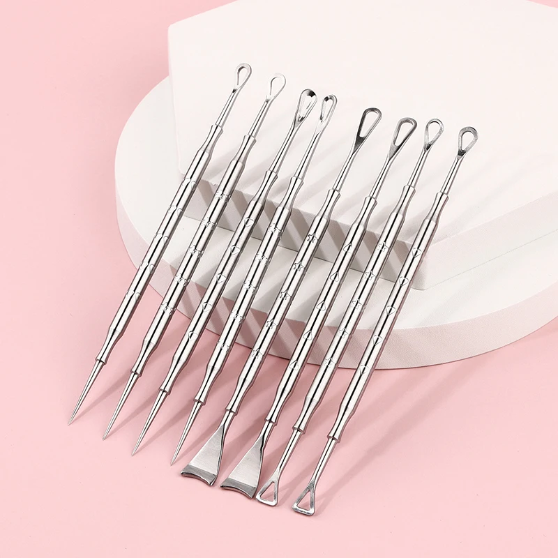 검은 점 여드름 블랙헤드 리무버 도구 바늘, 짜기 여드름 도구 스푼, 얼굴 청소 코메돈 추출기 모공 클리너