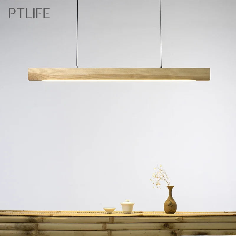 LED Moderne Hanglamp Echt Hout LED Hanglamp Minimalistische Eetkamer Kroonluchter Eettafel Verlichting Keuken Licht 36-54W