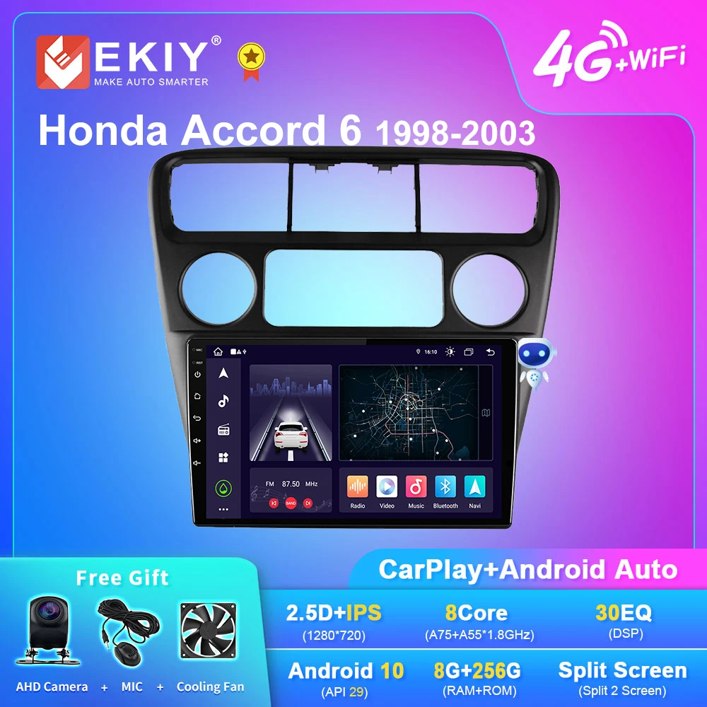 

Автомагнитола EKIY X7 на Android для Honda Accord 6 1998-2003, навигация GPS 1280*720 IPS DSP Carplay, мультимедийный плеер, автомобильный стерео DVD