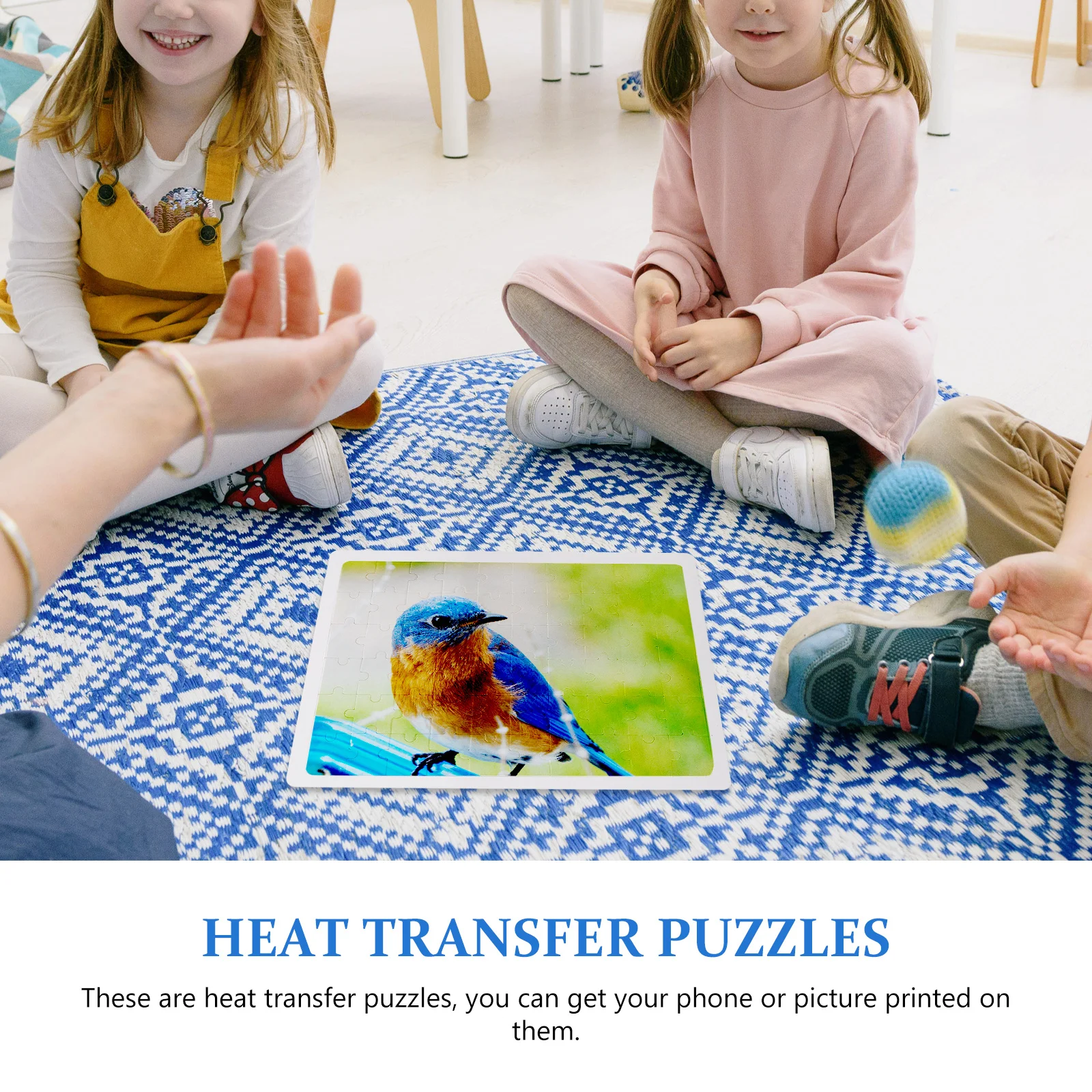 Drewniane puzzle do samodzielnego wykonania, puste elementy do termotransferu, edukacyjna zabawka dla dzieci, aktywność kreatywna, gra termiczna.