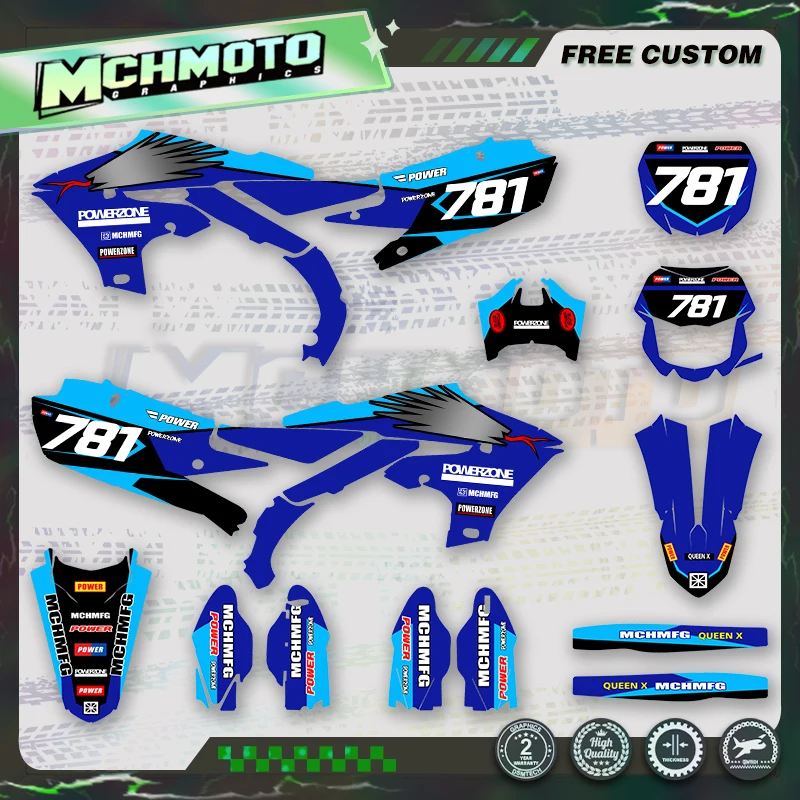 MCHMFG MOTO Hologram Chrome Bike Sticker Kit for Yamaha YZF250 2019 to 2023YZF450 2018 to 2022WRF450 19to22WRF250 20 to23 Decals