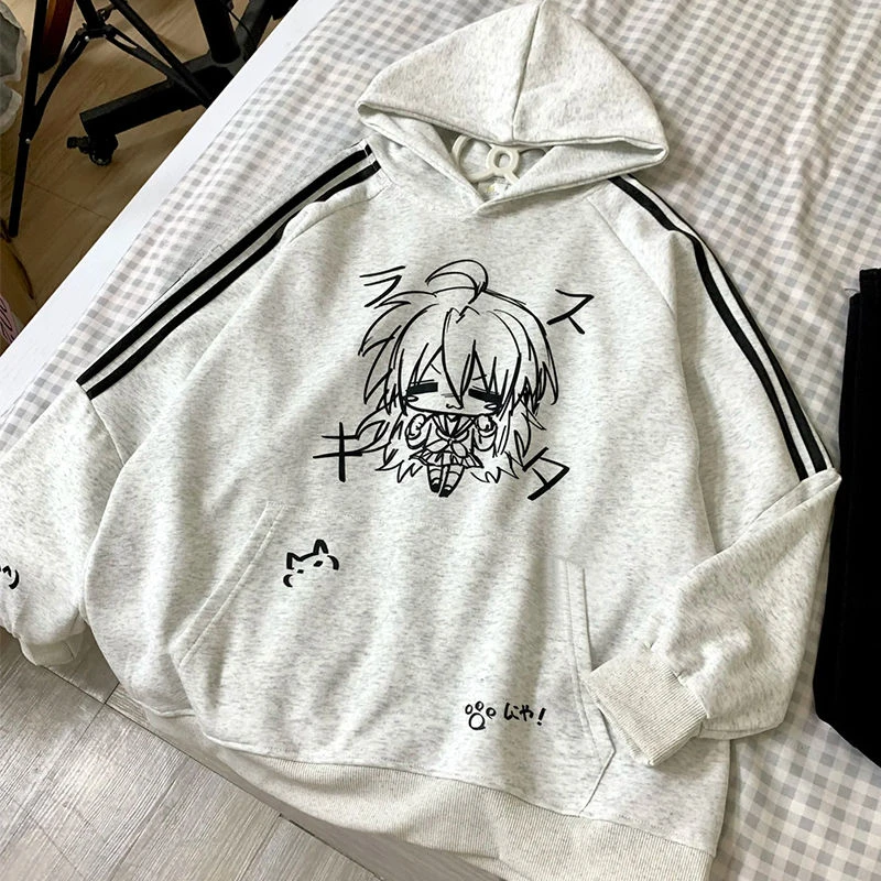Spring Autumn Jackets Cartoon Anime Hoodie Punk Hooded Sweatshirt Harajuku Y2k Tops Japan Pullover Aesthetic Clothes Tops New