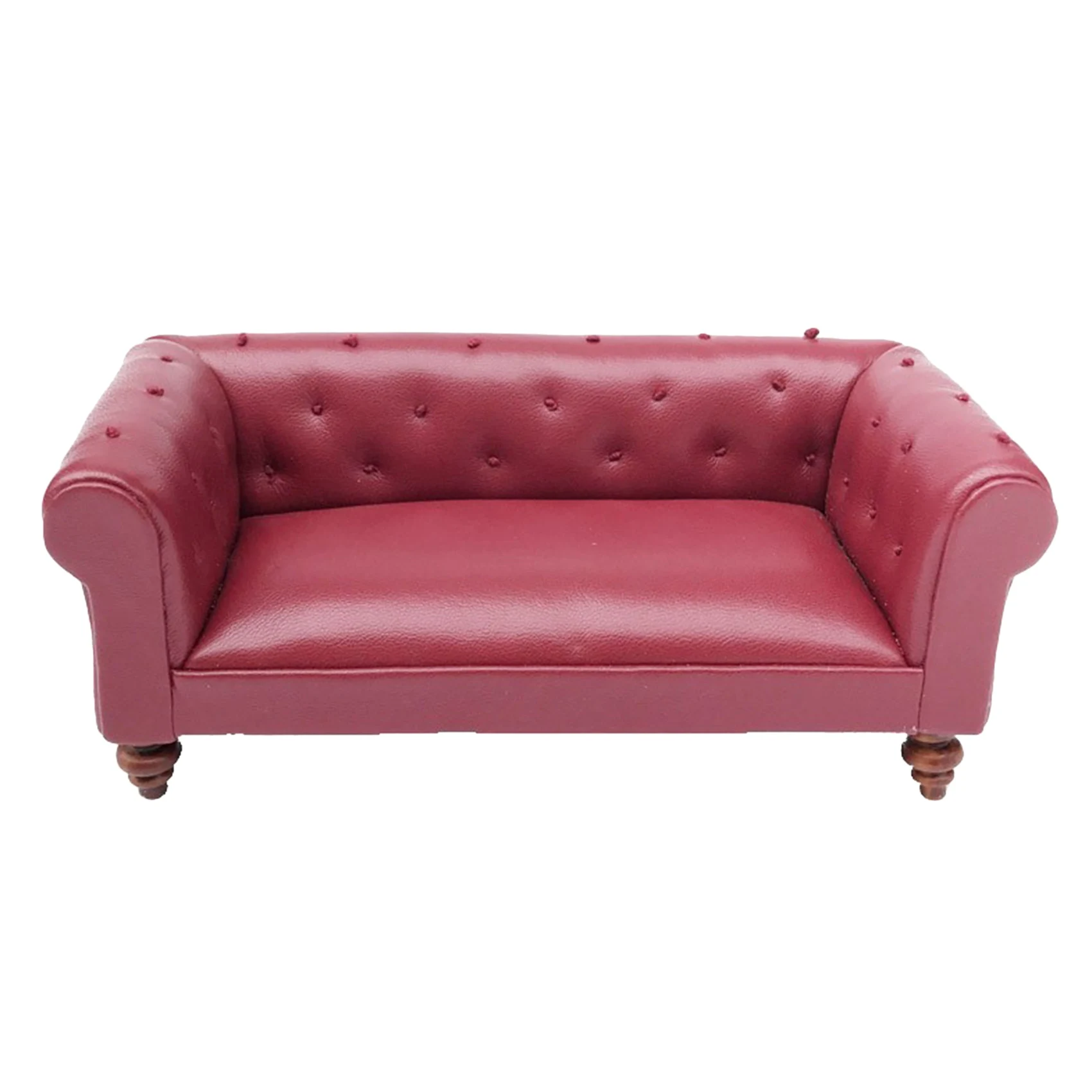 

KKZ-1/12 Кукольный домик, мебель для спальни, длинный диван, кресло, диван, украшение для кукольного дома, миниатюрный аксессуар, красный