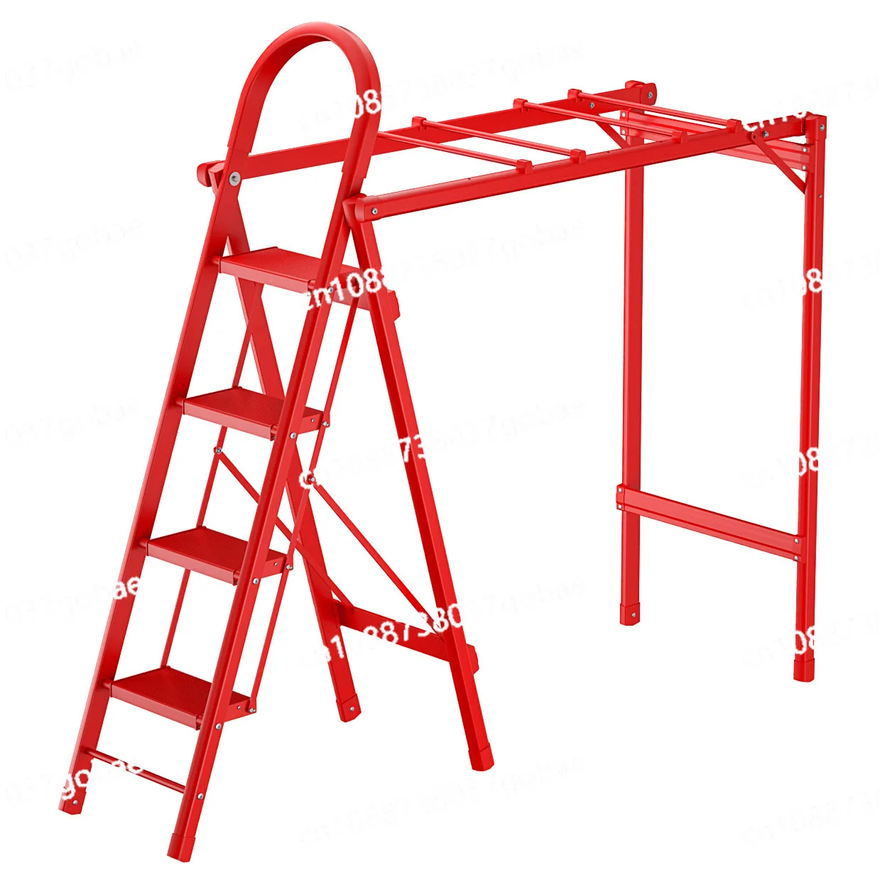 رف تجفيف قابل للطي، سلم تلسكوبي متعدد الوظائف من سبائك الألومنيوم للسلامة الداخلية ثنائي الغرض #1