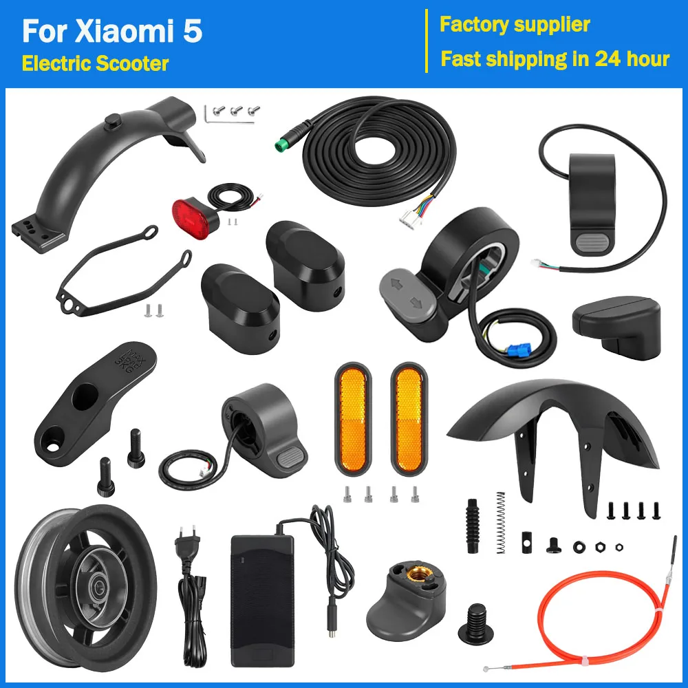 

Front Rear Mudguard Various Repair Part for Xiaomi 5 Electric Scooter Wheel Hub Accelerator Brake Cable Hanger Holder Data Cable