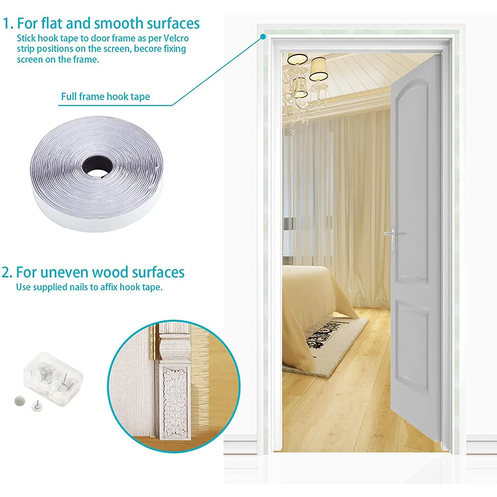 ستارة باب شاشة مغناطيسية ، شبكة مضادة للبعوض ، شبكة شاشة الحشرات الطائرة ، إغلاق أوتوماتيكي ، 5 أحجام ، تركيب سهل ، جديد ، #5