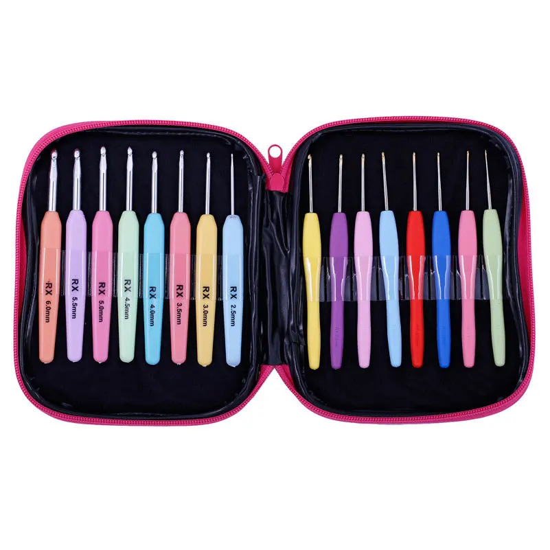 1.0 مللي متر-6 مللي متر الكروشيه هوك مقبض مريح للأيدي التهاب المفاصل اضافية Long إبر الحياكة للمبتدئين والغزل الكروشيه #3