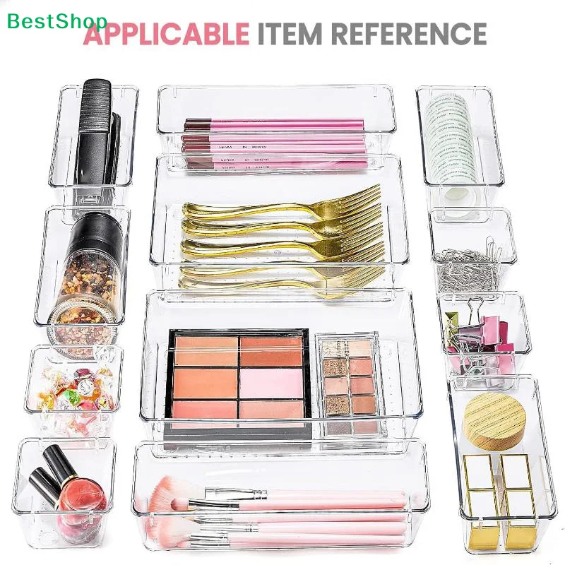 ♬25PCS Drawer Organizers,Clear Plastic Tub Containers For Bathroom And Dressing Table Storage,Home Organization For Makeup, Kit