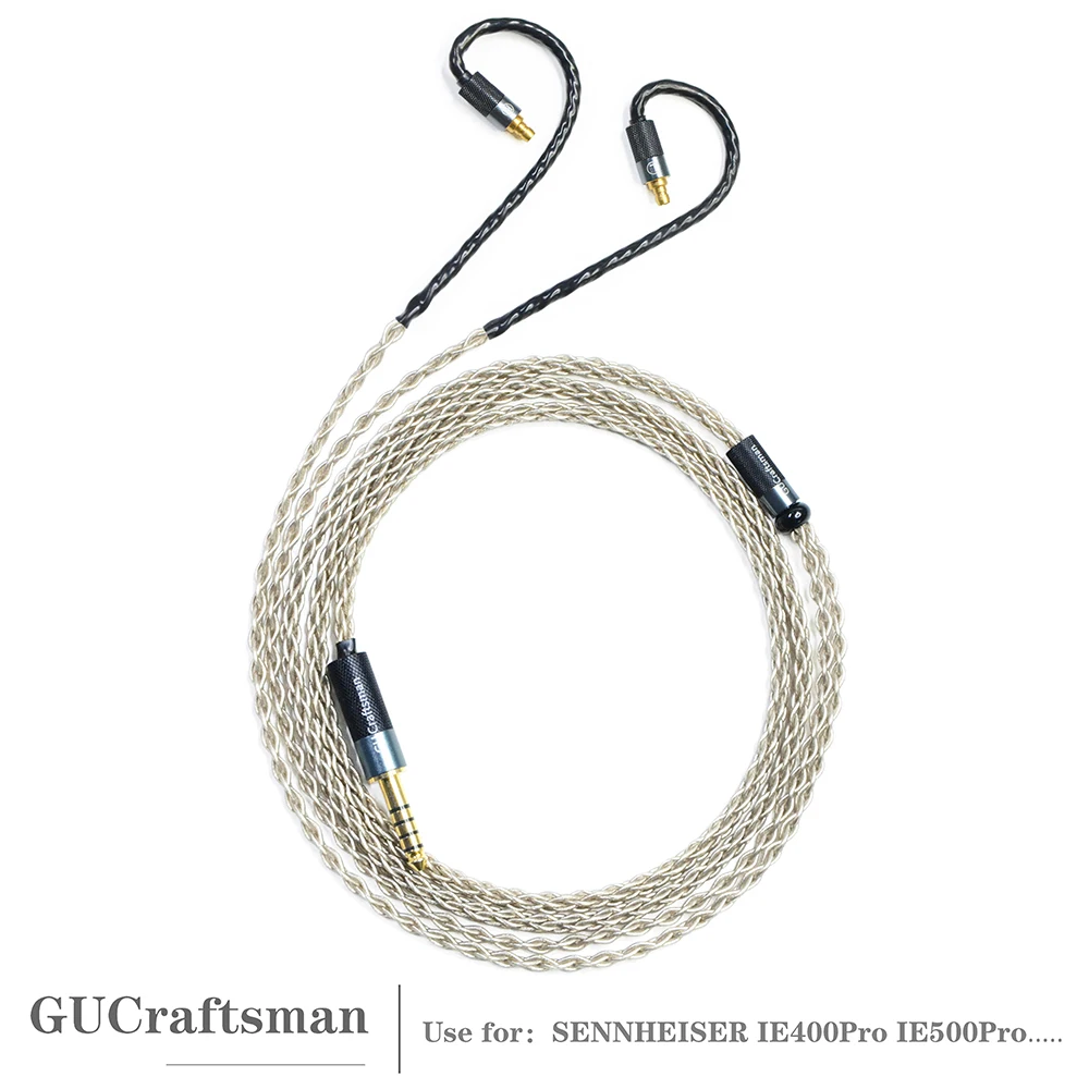 

GUCraftsman 6N Single Crystal Silver Earphone Replacement Cables for SENNHEISER IE400Pro IE500Pro