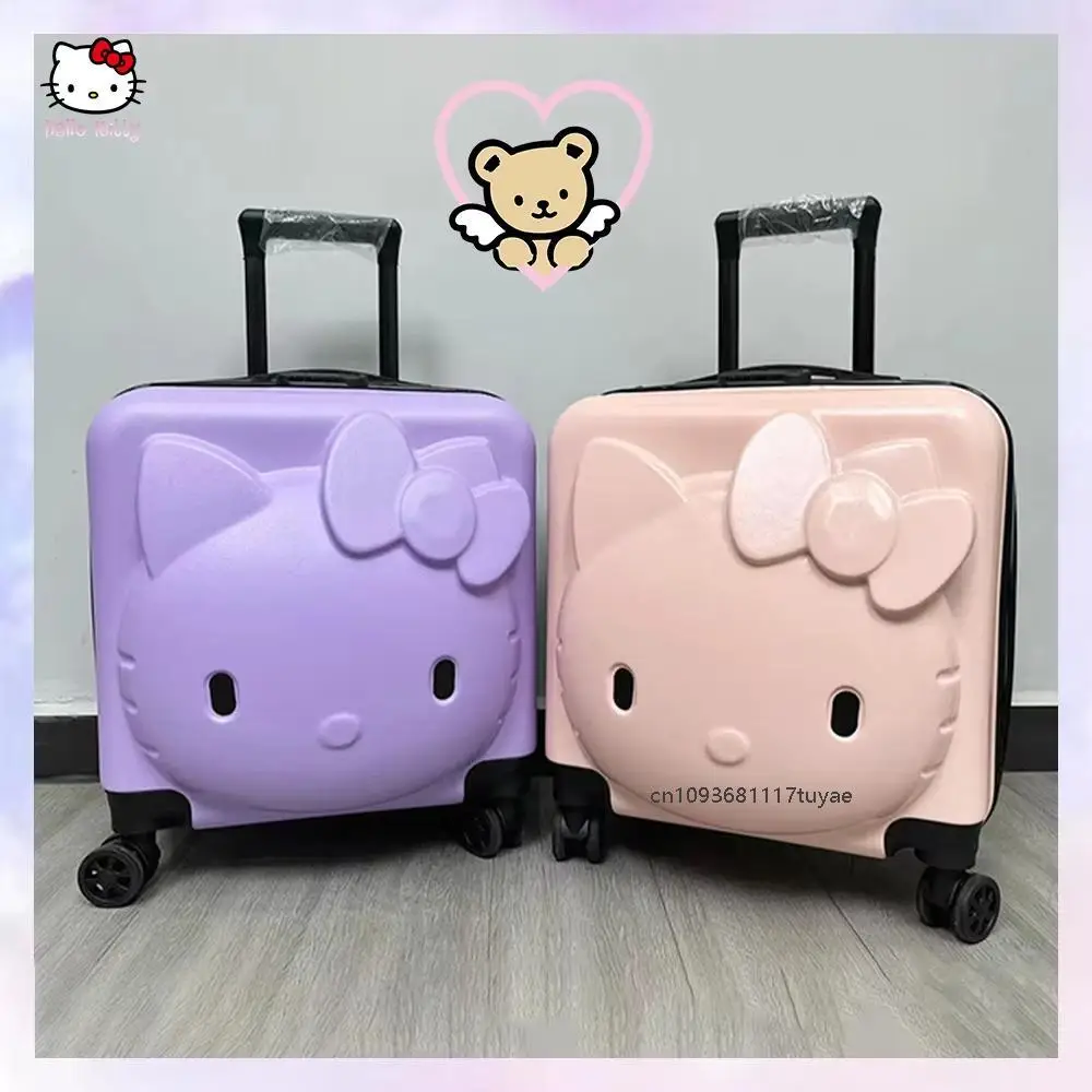 20 Inches Hello Kitty New Children's Luggage Box Sanrio Girls Princess Trolley Case Student Lightweight Cartoon Mini Suitcasez