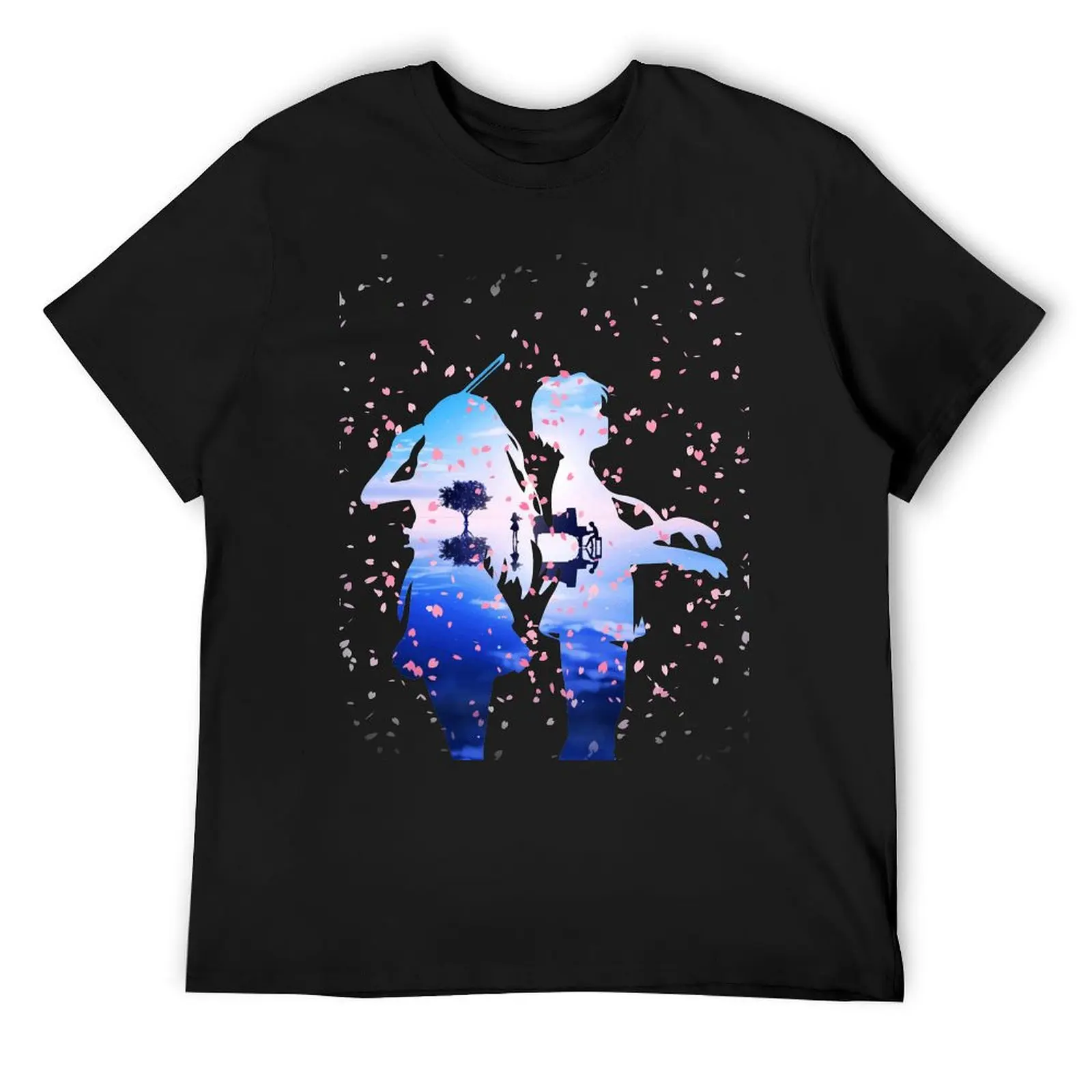 

Your Lie in April Shigatsu wa Kimi no Uso Kaori & Kousei Anime Cherry Blossoms T-Shirt Personalized t-shirt luxury clothes men