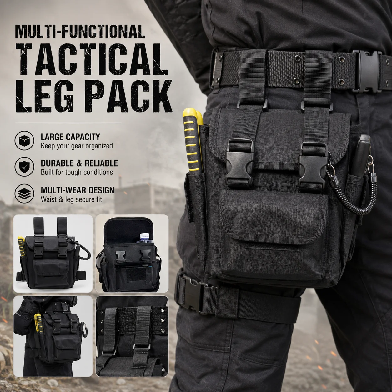 Tactical Leg Bag Waist Pack Multi Functional Outdoor Pouch Thigh Holster Belt Bag Hiking Cycling Fishing Tool Storage Bag