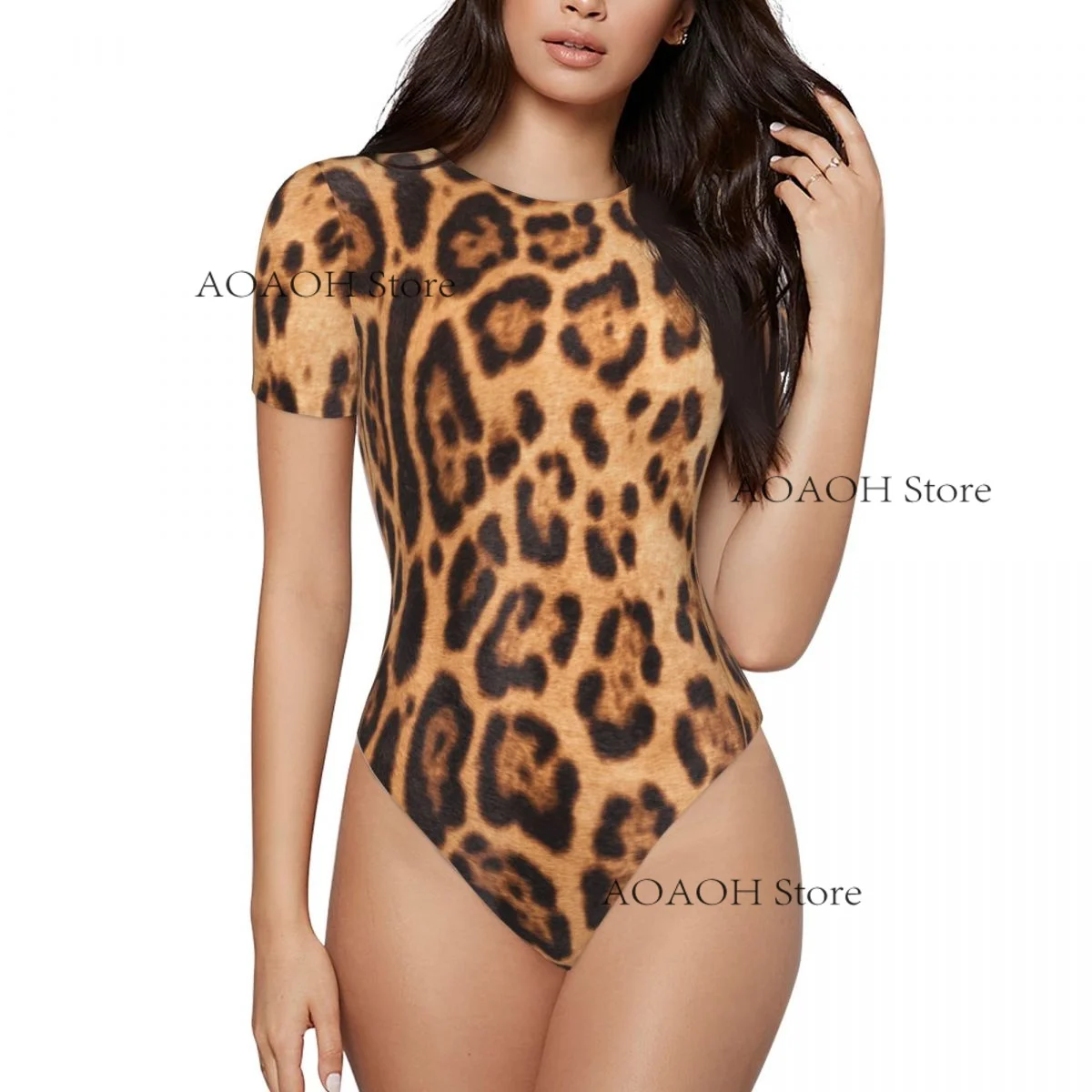 Woman Slim Bottoming Jumpsuit Female Short Animal Skin Jumpsuit Bodysiut Sexy Clothes