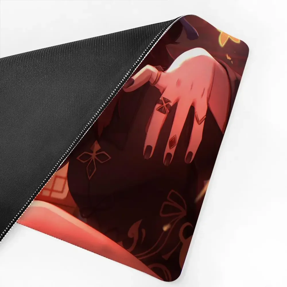 Zhongli bantalan Mouse Gaming besar Mousepad dampak Genshin alas Mouse Keyboard komputer alas meja