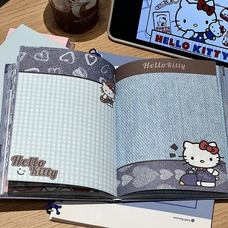 Leuke Hello Kitty A5 Hardshell Notebook Verdikte kleur Innerlijke handboek Cowboy KT Cat Notebook