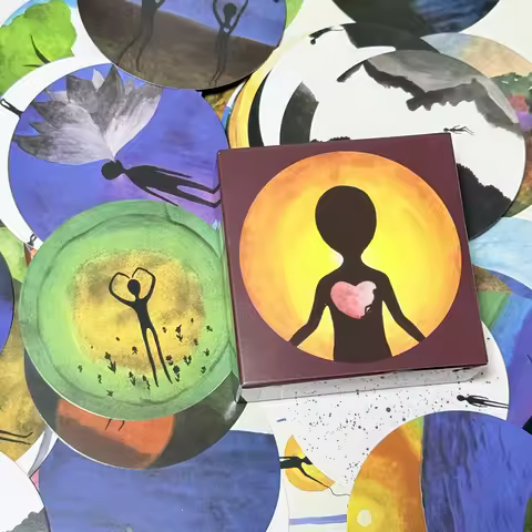 INUK Cards 98 Circle Deck Psychology Cards Circular shaped Board Game Funny Card Games for Party/Family