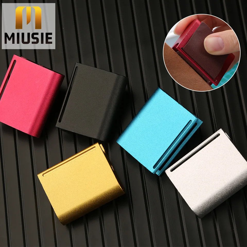 

MIUSIE Leather Craft Edge Sanding Burnisher Tool Aluminum Sandpaper Clamp Made Multifunctional Polishing Clean Edges on Leather