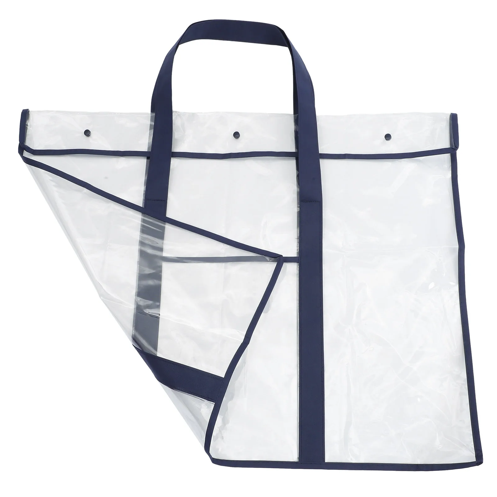 

Large Clear Poster Storage Bag Foldable Non-Woven Fabric Pvc Pouch For Drawing Board Artwork Painting Tools Portable