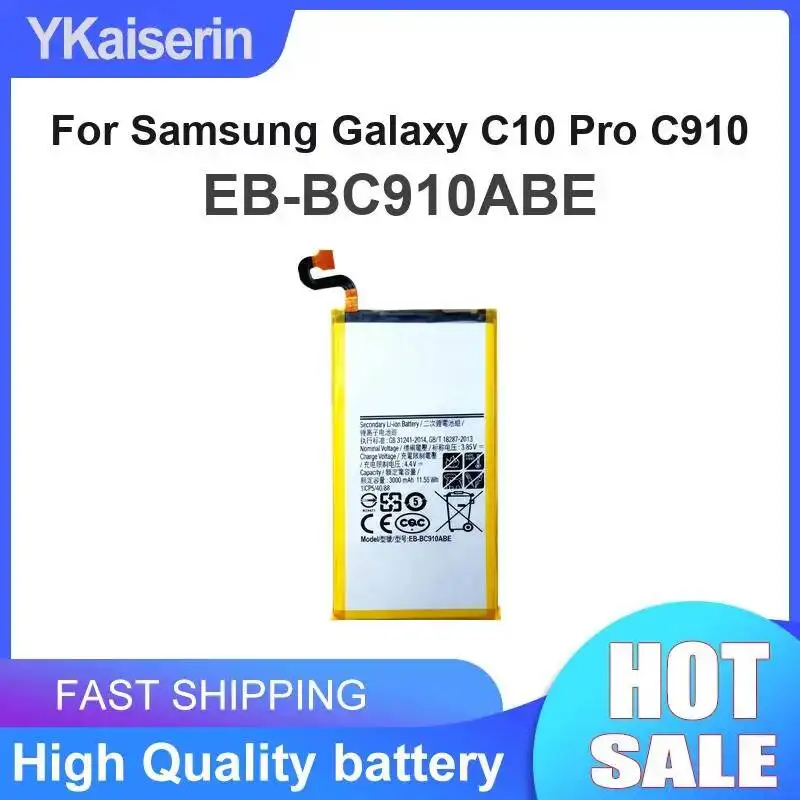 

Аккумулятор для мобильного телефона 3000 мАч, высокой емкости, для Samsung Galaxy C10 Pro C910 EB-BC910ABE