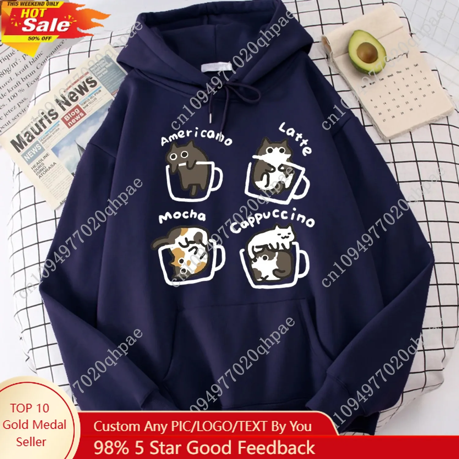

Five Little Cats Playing In The Cup Hoodies Male Street Harajuku Sweatshirt Holiday Daily Hoody Fashion Popular Clothing