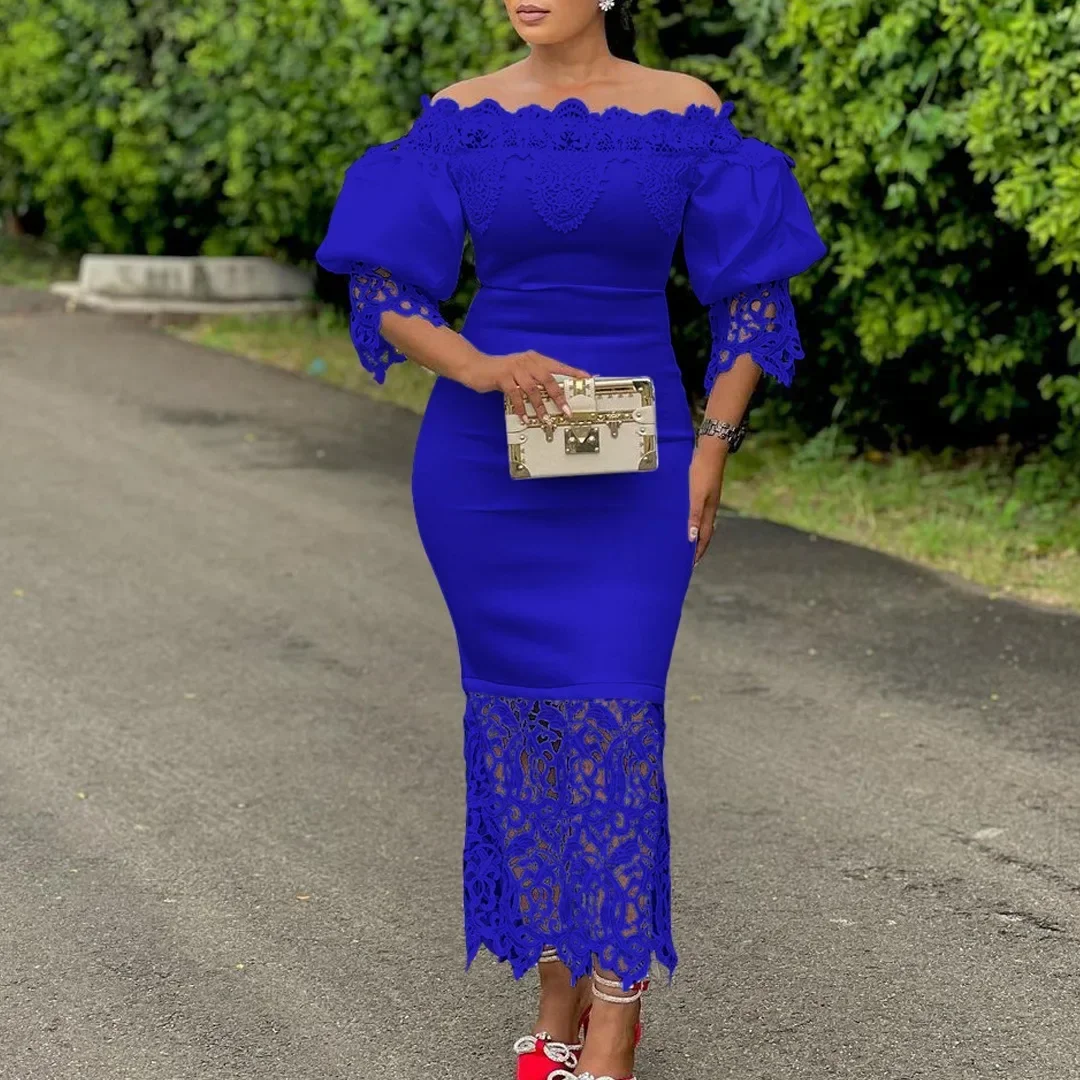 فساتين أفريقية صيفية لعام 2023 للنساء ملابس النادي Dashiki أنقرة للحفلات المسائية رداء نسائي من الدانتيل فستان ضيق ملابس أفريقيا