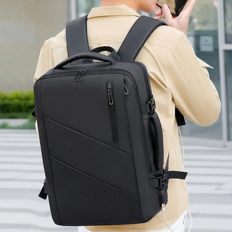 

Дорожный рюкзак для ноутбука, расширяемая ручная кладь, рюкзак для выходных, деловой рюкзак с USB-портом для зарядки, водостойкий